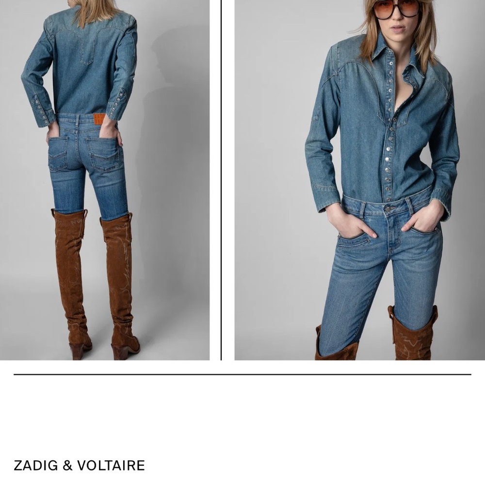Zadig & Voltaire Thelmus Denim Shirt  NWOT - Picture 3 of 7